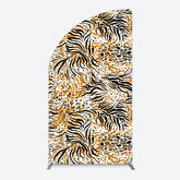 Aperturee - Aperturee Abstract Leopard Zebra Print Birthday Half Moon Arch Backdrop